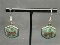 925 Silver and Copper Earrings, 
TW 11.5g