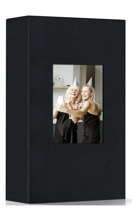 Black photo album photo book with 4x6" slots