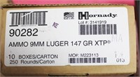 250 ROUNDS OF 9MM LUGER AMMUNITION SEALED FACTORY