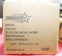 500 ROUNDS OF 5.56MM AMMUNITION SEALED FACTORY