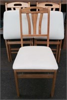 3 Wooden Padded Folding Chairs
