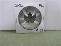 2022 $5 Canada 1 oz .9999 Silver “Maple Leaf” – PL