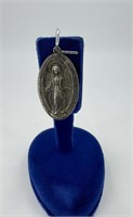 Sterling Silver Mother Mary Catholic Medal