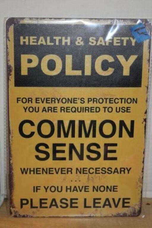 BRAND NEW METAL "HEALTH & SAFETY" SIGN