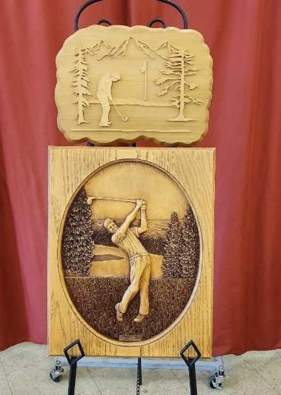 Wooden wall decor - Golf pictures