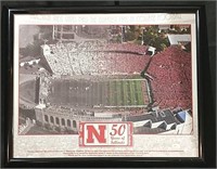 Framed 50 Years Sellouts Memorial Stadium Poster