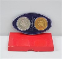 2pc 1867-1967 Ontario Confederation Medallions
