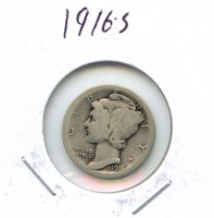 1916-S Mercury Silver Dime