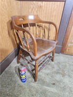 Antique oak captain chair