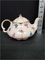 Antique Hand Painted Tea Pot England Gold Trim