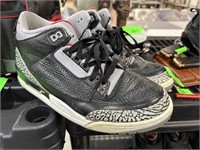 NIKE AIR JORDAN 3 RETRO BLACK CEMENT SHOES SZ 11