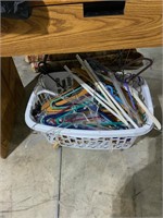 laundry basket of hangers