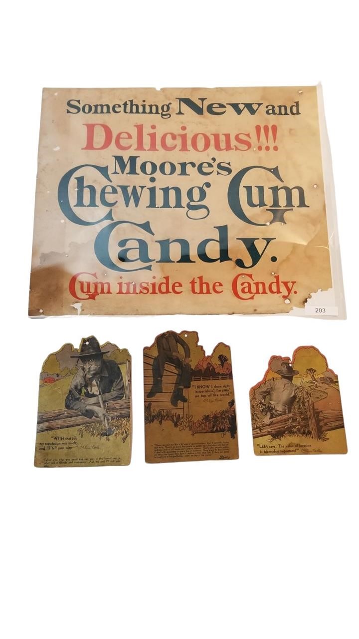 RARE Moore's Chewing Gum Paper Advertising