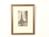 Framed Eiffel Tower Print 7.25" x 9.25"