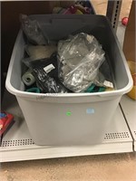 Bin of bagged store returns. Clothing and more.