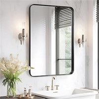 Fabuday Black Bathroom Mirror 24x36 Inch - Matte