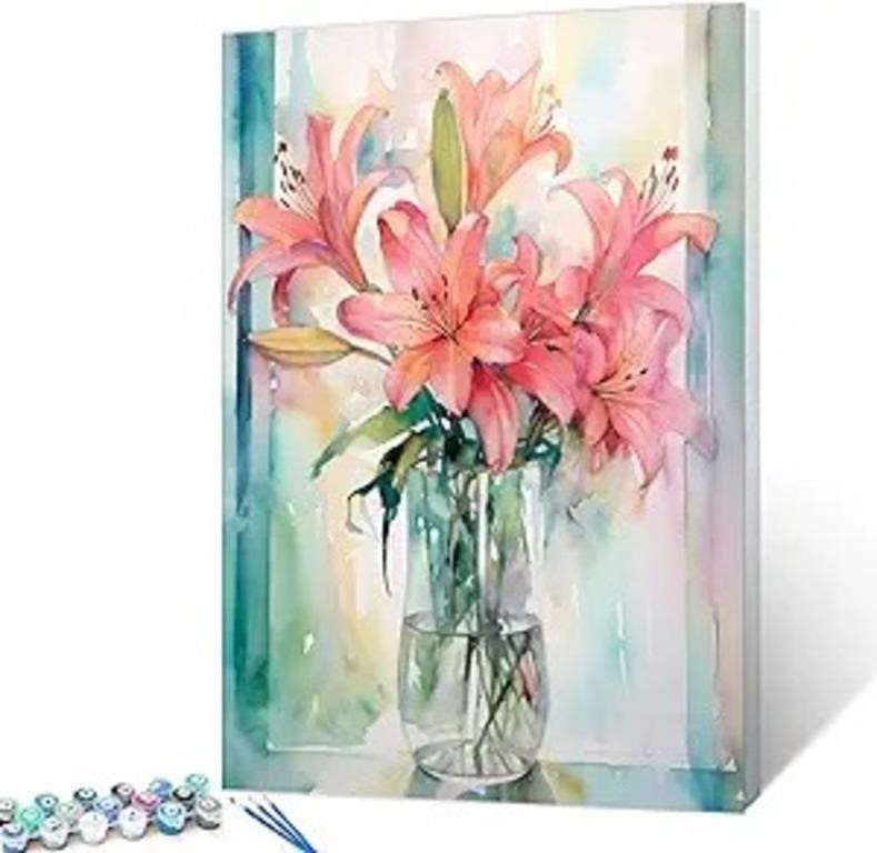 Tucocoo Pink Lily Flower Paint By Numbers Kits