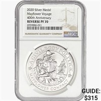 2020 Silver Medal Mayflower Voyage NGC REV PF70