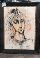 Framed Picasso Style Contemporary Painting