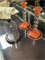 Pr glass candlesticks/glass watch display