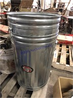 PAIR OF GALVANIZED TRASH CANS