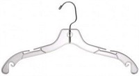 Clear Plastic 17" Dress Hanger (Box of 100)