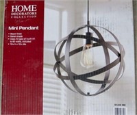 Home Decorators Collection 1 Light Black Orb Mini