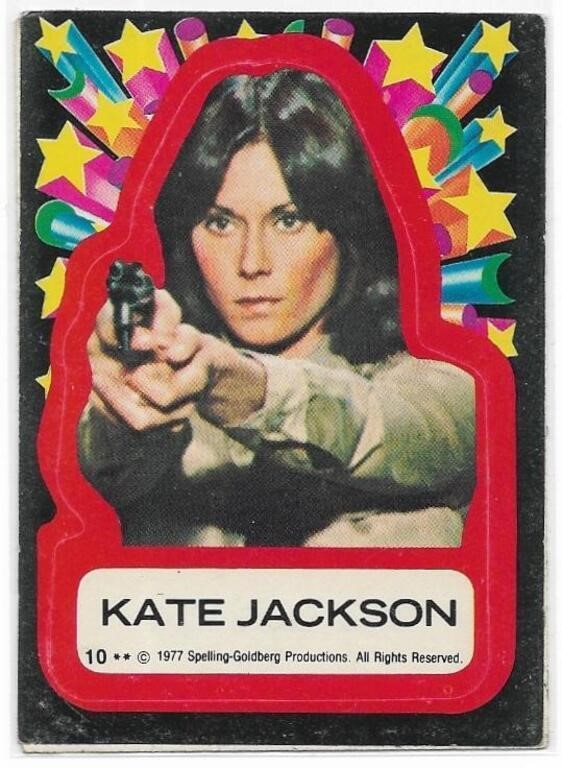 1977 Topps Charlie's Angels Sticker #10 Kate Jackn