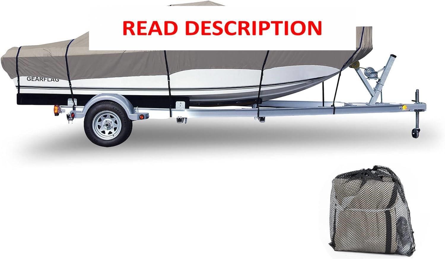 GEARFLAG Trailer Boat Cover 600D Heavy Duty Waterp