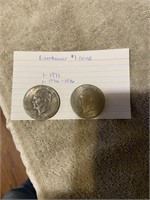 2 Eisenhower $1 Coins