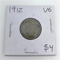 1912 Graded Liberty V-Nickel Coin