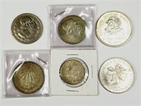 Mexican Coins: 1943, 1947, 1952, 1959, 1968