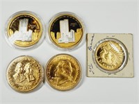 Gold Tone US Coins: 9/11 Memorial, Revolution