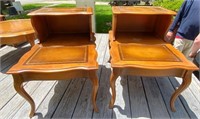 2 Leather Insert Step End Tables