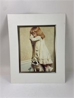 Girl with Dog Print 20x16"