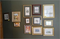 16 ASSORTED MINIATURE PICTURES AND PRINTS