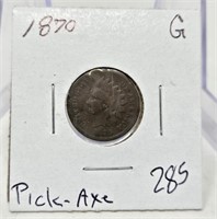 1870 Cent G-Appears To Be “Pick Axe” Variety