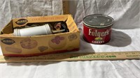Vintage  Folger’s Coffee  Can, Mirro Cookie Press