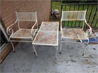 5 Pieces of Wrought Iron Outdoor Furniture