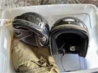 2 MOTORCYCLE HELMETS & JACKET