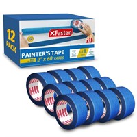 XFasten Blue Painter's Tape, 2 Inch x 60 Yards (12