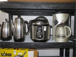 pressure cooker, 3 coffee makers