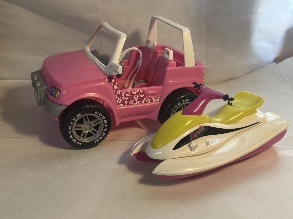 1999 BARBIE JEEP & JET SKI BY MATTEL