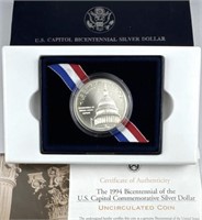1994 Silver Dollar Capitol Bicentennial, Unc.