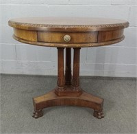 Solid Wood 30" Pedestal Table W Drawer