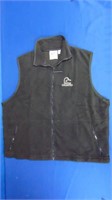 D U Black Fleece Vest Featuring The D U Logo