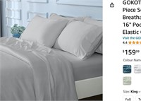 GOKOTTA Bamboo Sheets King 6 Piece Set