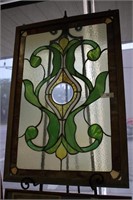 LARGE STAINED GLASS WINDOW HANGING ART