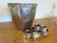 Hammered Aluminum Wine/Ice Bucket, Silver Plated