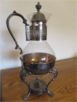 Silver Plate Coffee Carafe With Burner Stand